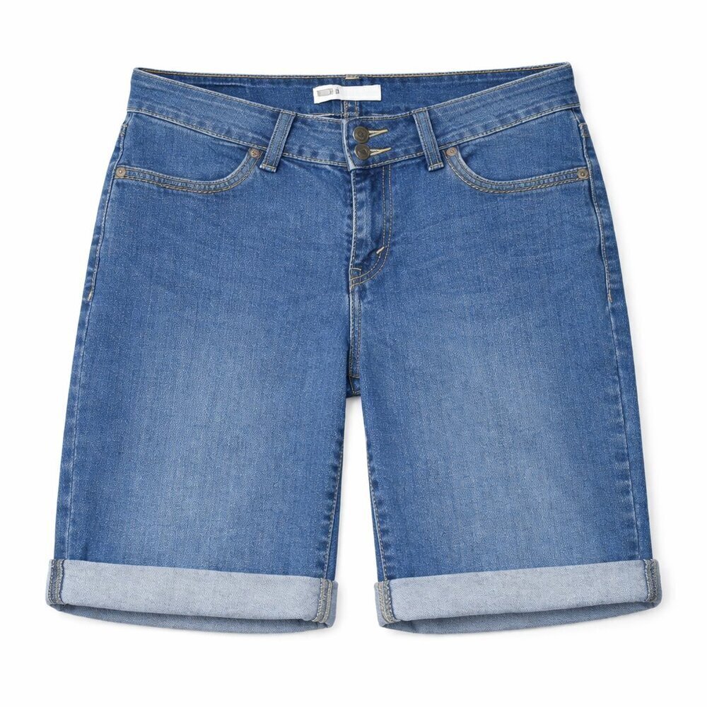LEVI’S Medium Wash Bermuda Cuffed Shorts Size 8